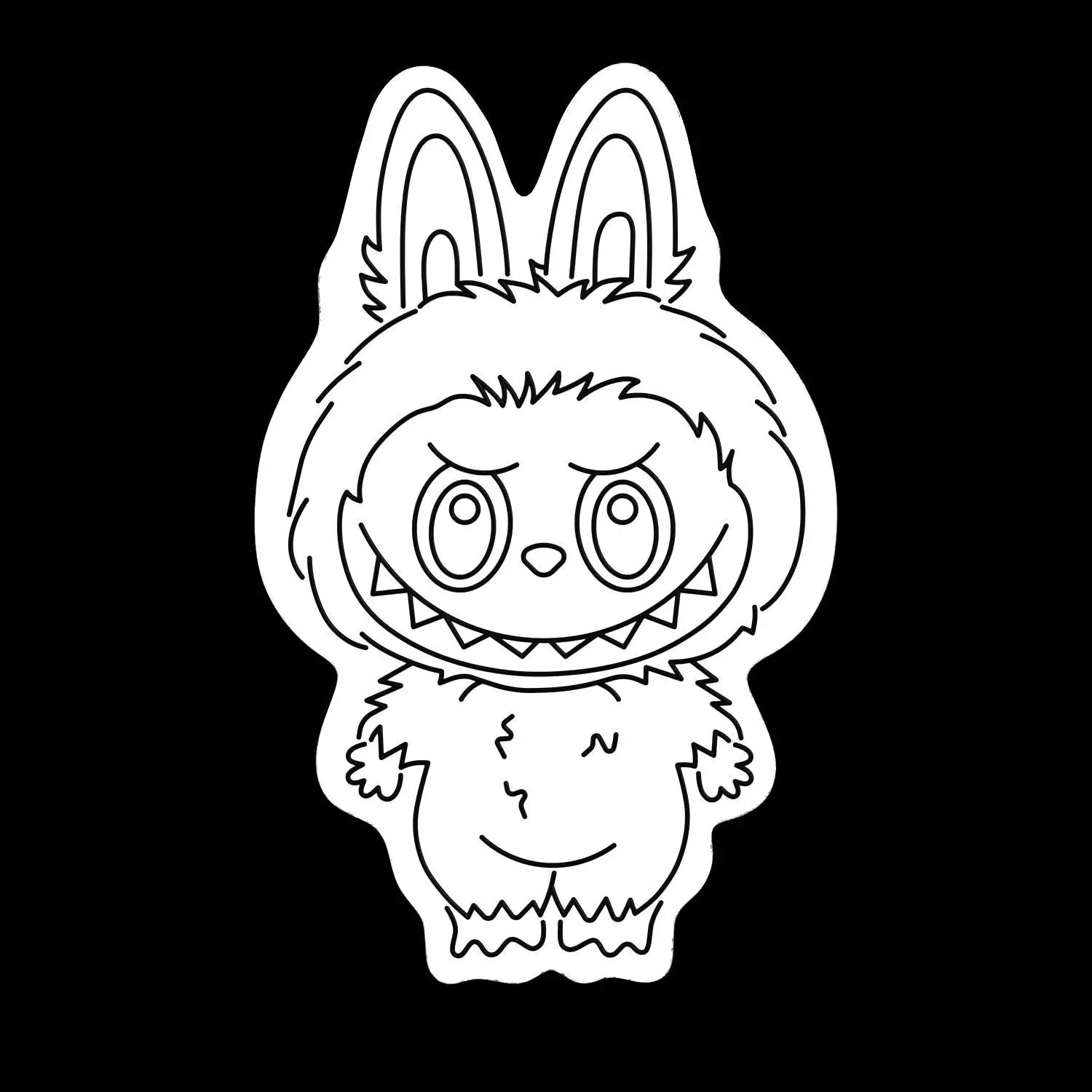 Labubu Neon Sign 3D model_4