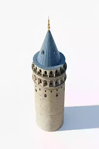 Galata Tower Landmark Low-poly 3D model 6