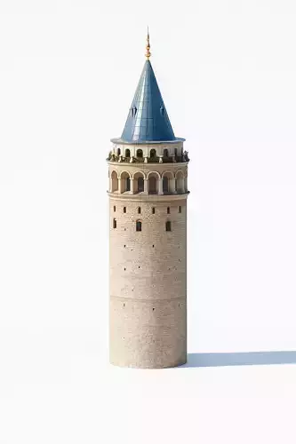Galata Tower Landmark Low-poly 3D model 7