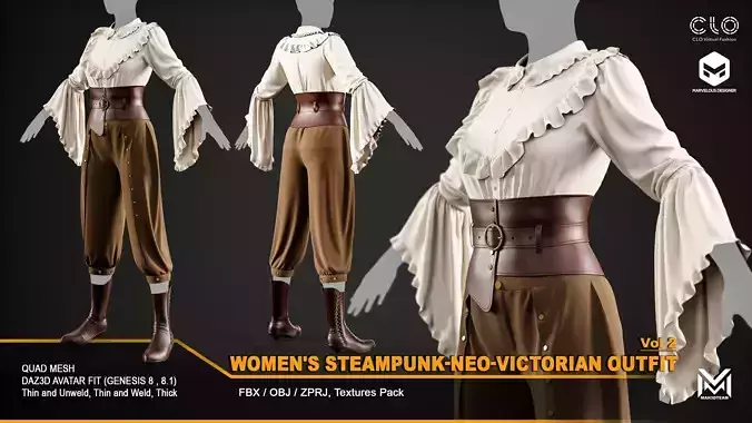 Women Steampunk-Neo-Victorian Outfit-VOL2