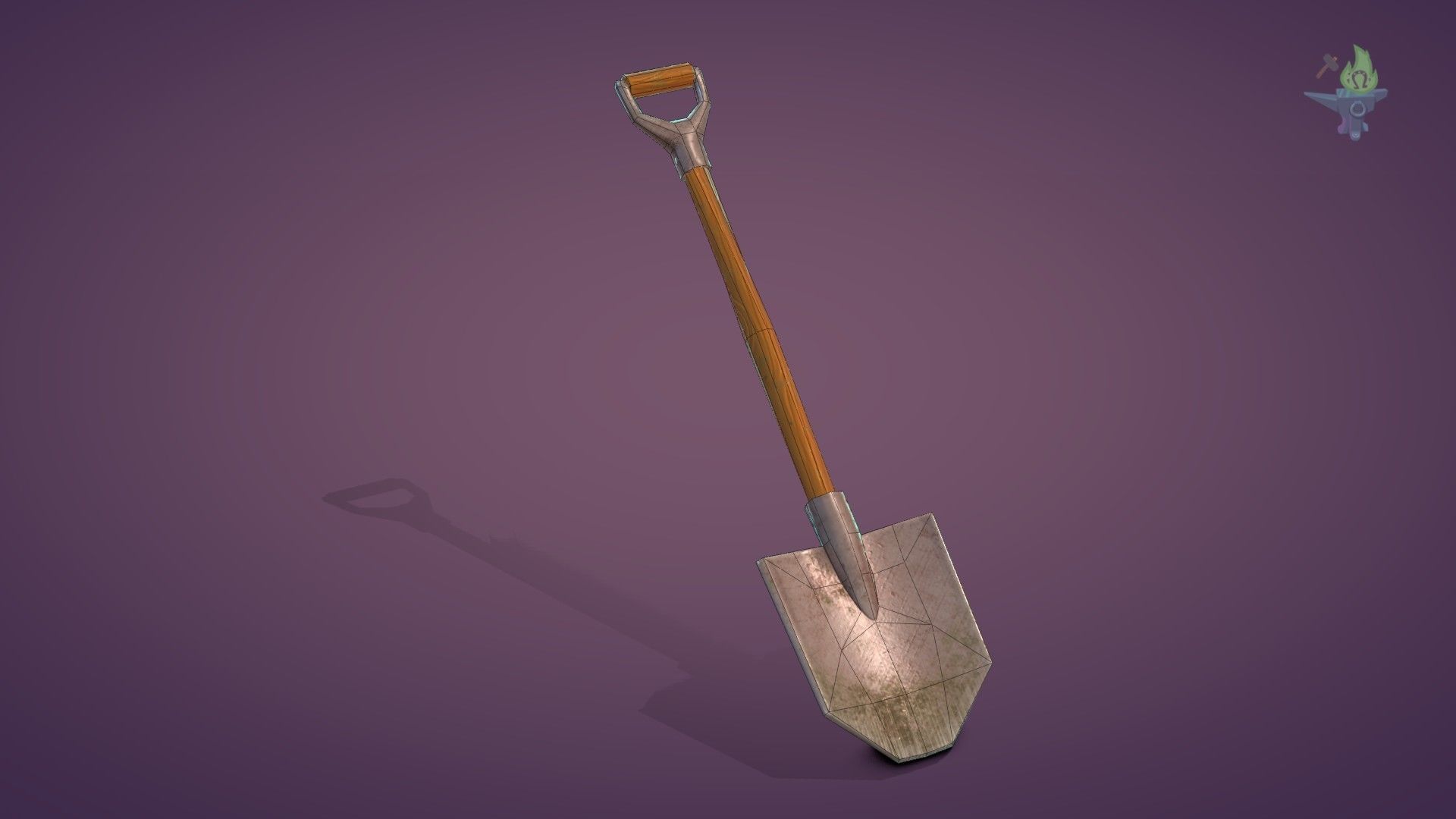 Game ready Shovel fortnite Low-poly 3D model_1