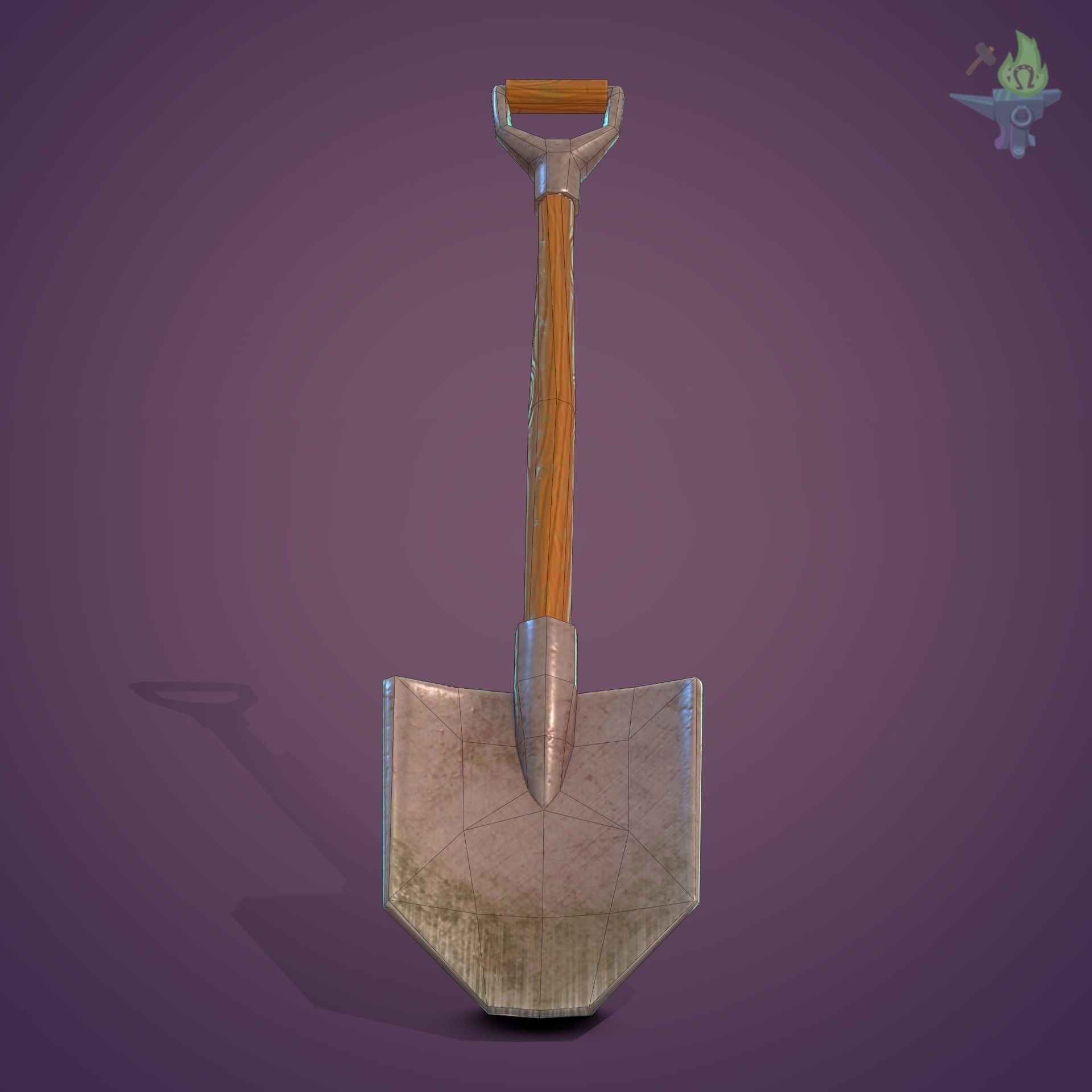 Game ready Shovel fortnite Low-poly 3D model_7