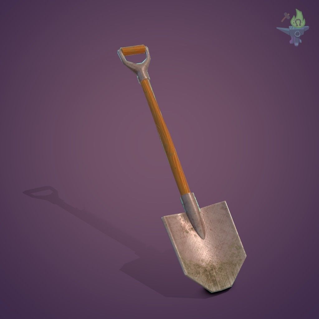 Game ready Shovel fortnite Low-poly 3D model_3
