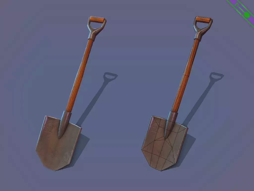 Game ready Shovel fortnite Low-poly 3D model_0