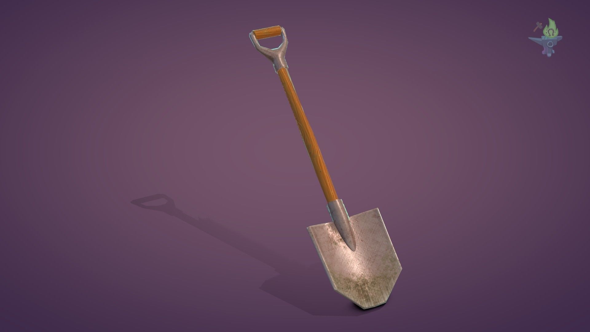 Game ready Shovel fortnite Low-poly 3D model_5