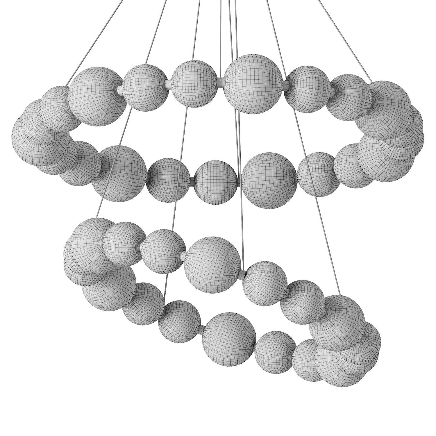 WOMO Pear Necklace Circular Chandelier 3D model_2