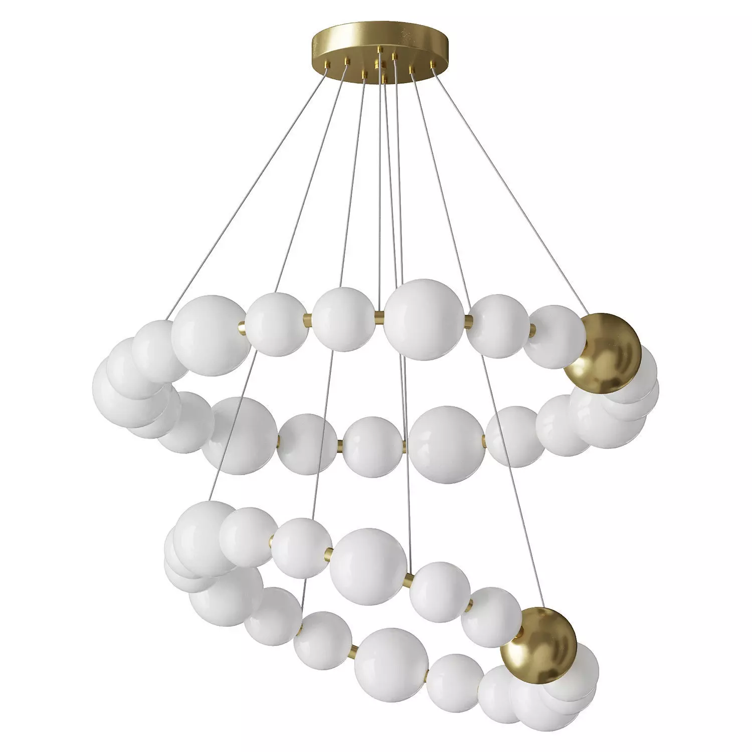 WOMO Pear Necklace Circular Chandelier 3D model_1