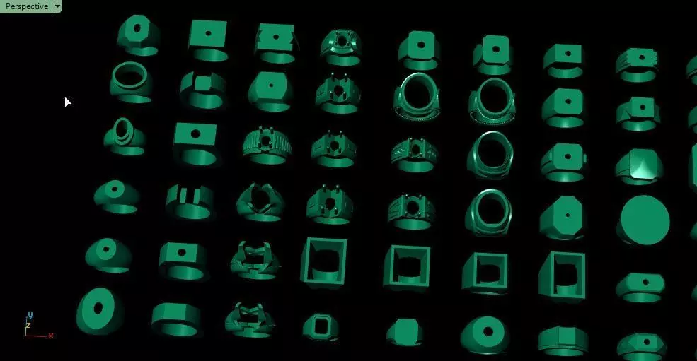 72only mesh signet and base for men ring - different shape sizes 3D print model_6