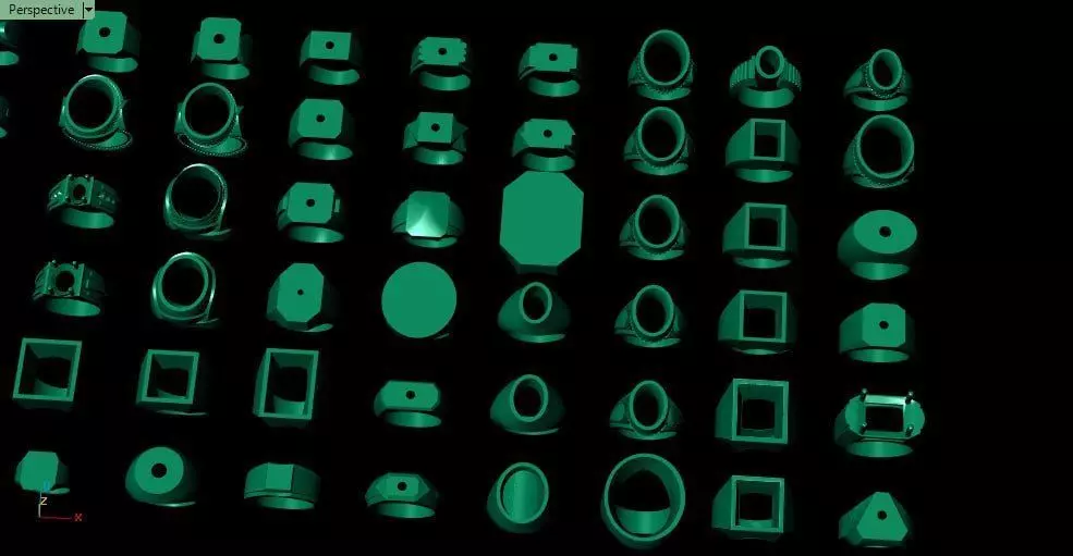 72only mesh signet and base for men ring - different shape sizes 3D print model_5