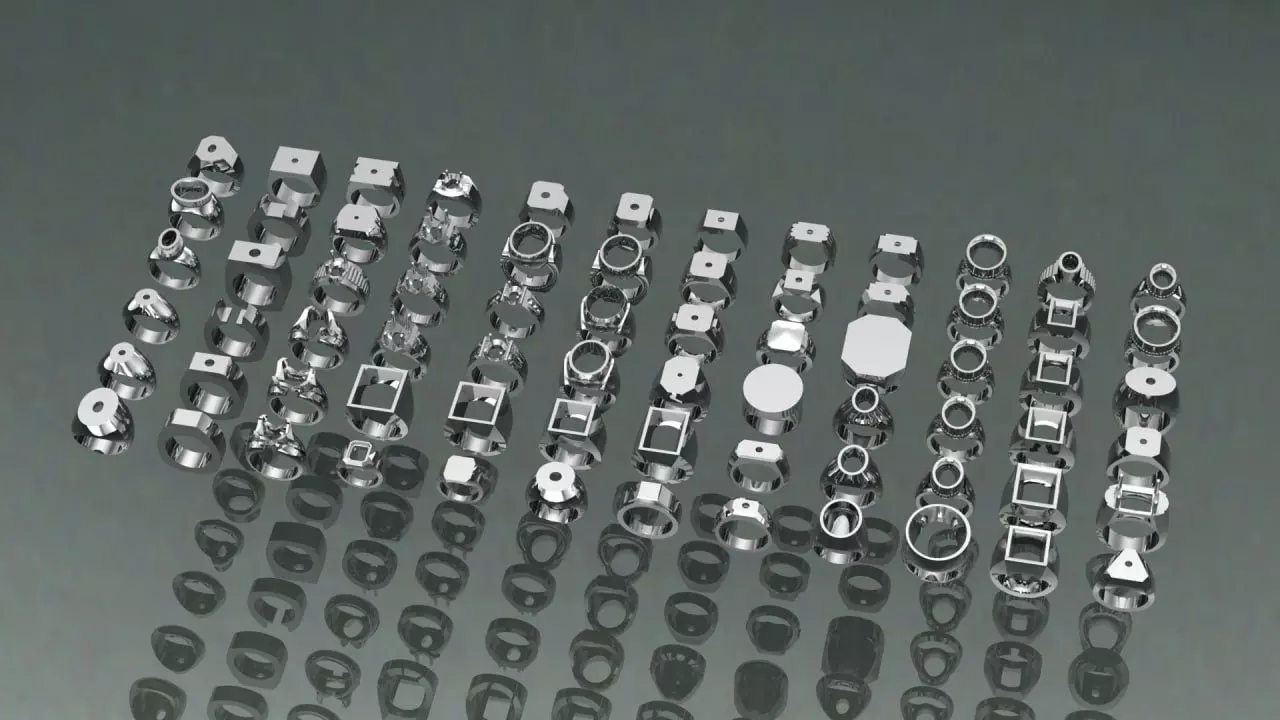 72only mesh signet and base for men ring - different shape sizes 3D print model_0