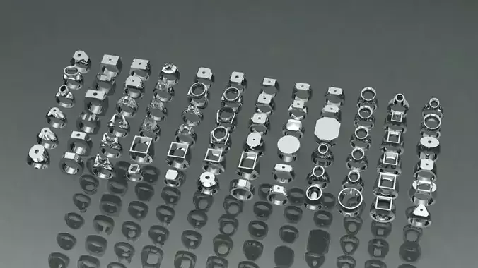 72only mesh signet and base for men ring - different shape sizes