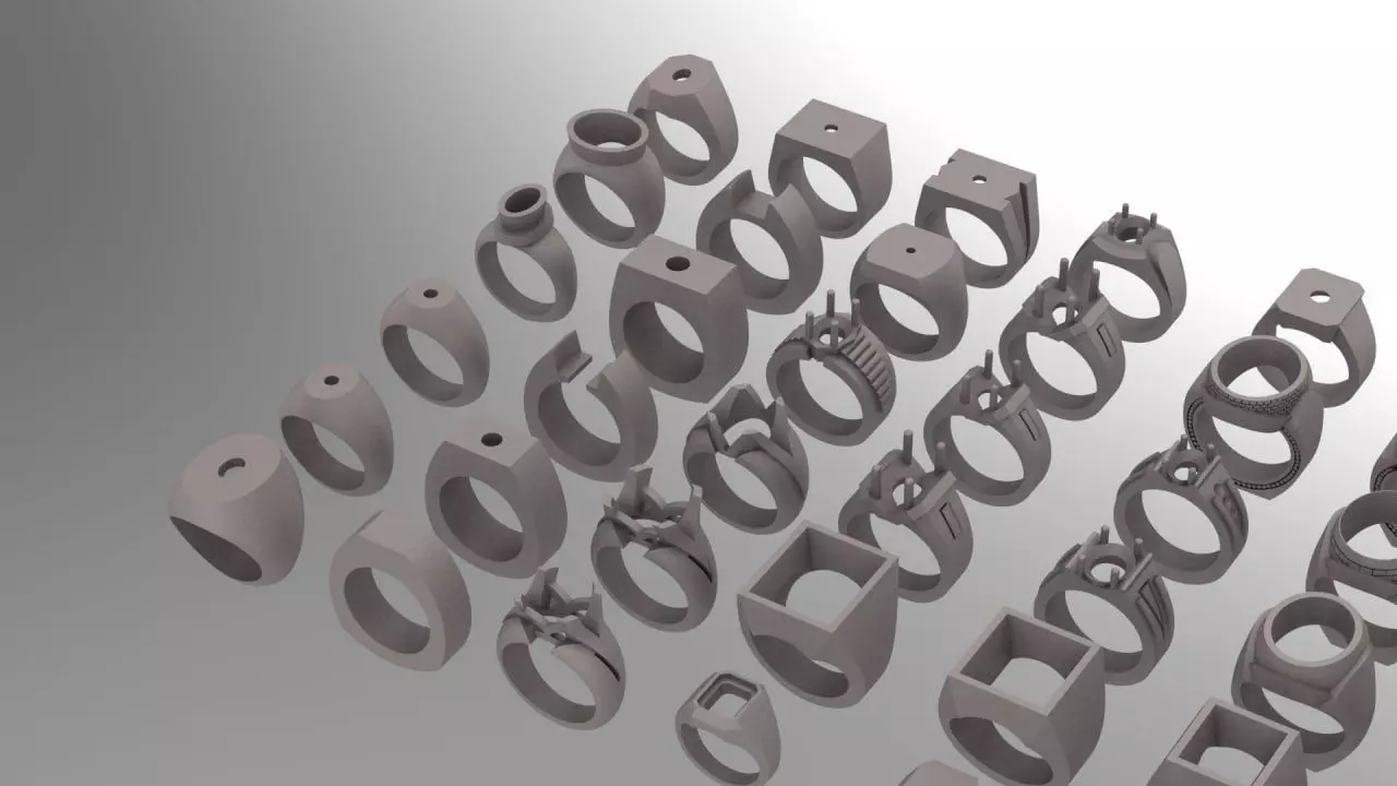 72only mesh signet and base for men ring - different shape sizes 3D print model_4