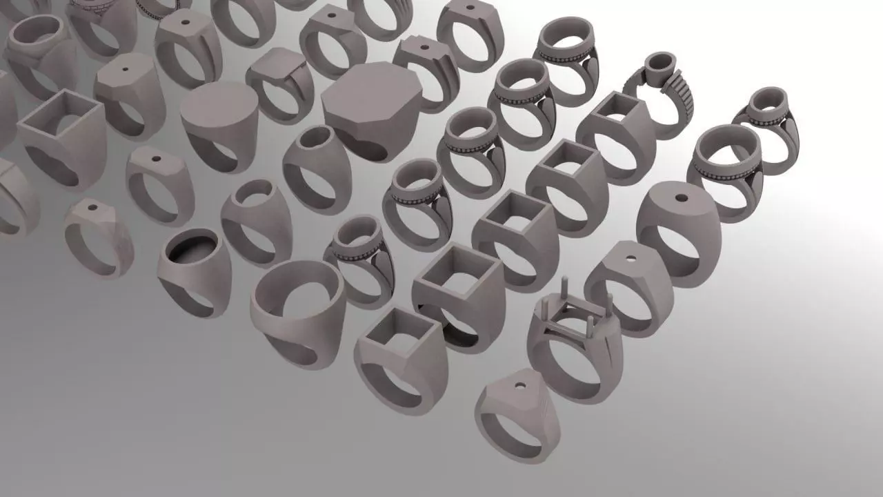 72only mesh signet and base for men ring - different shape sizes 3D print model_2