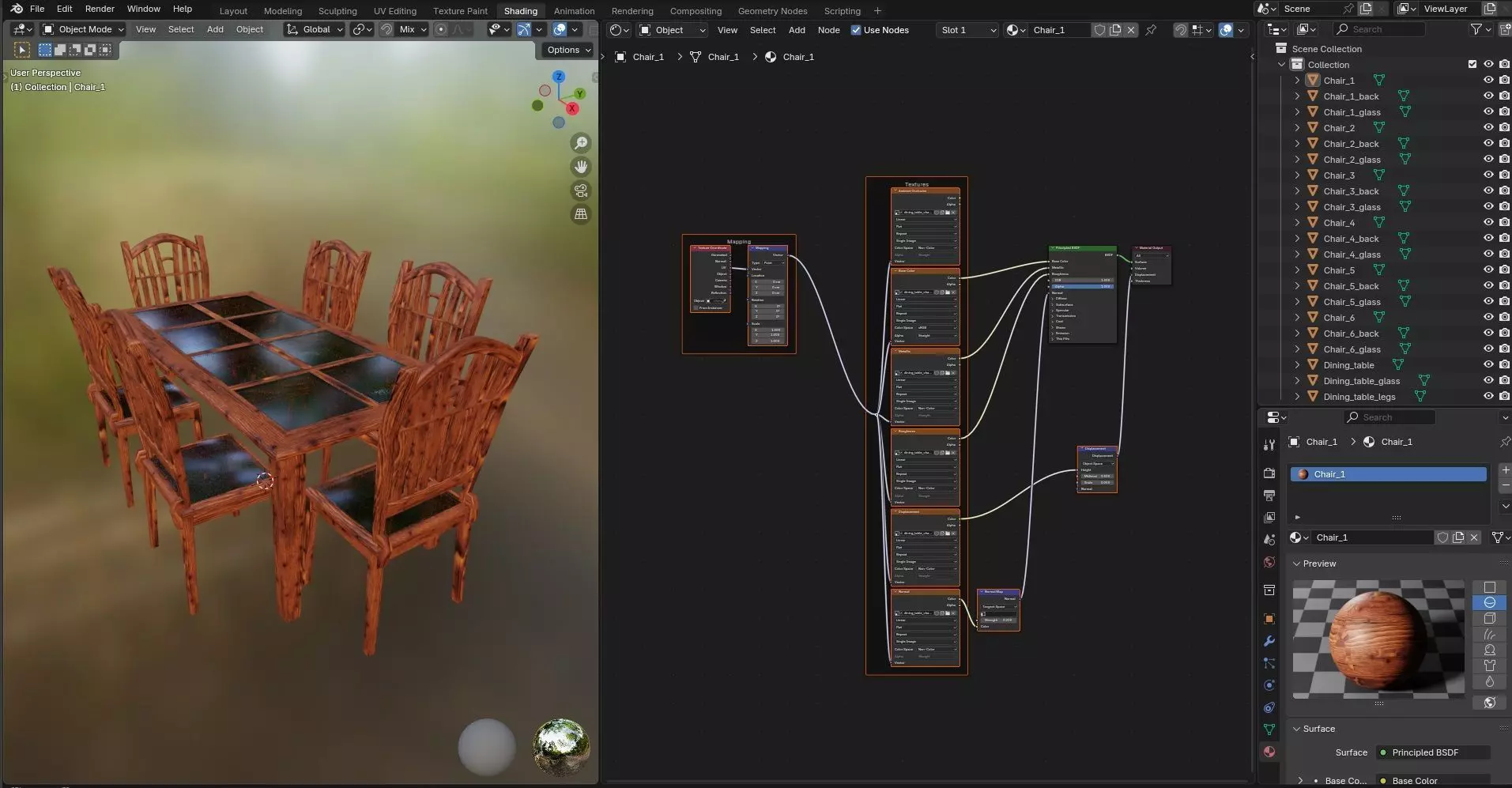 Dining set CG24 3D model_15