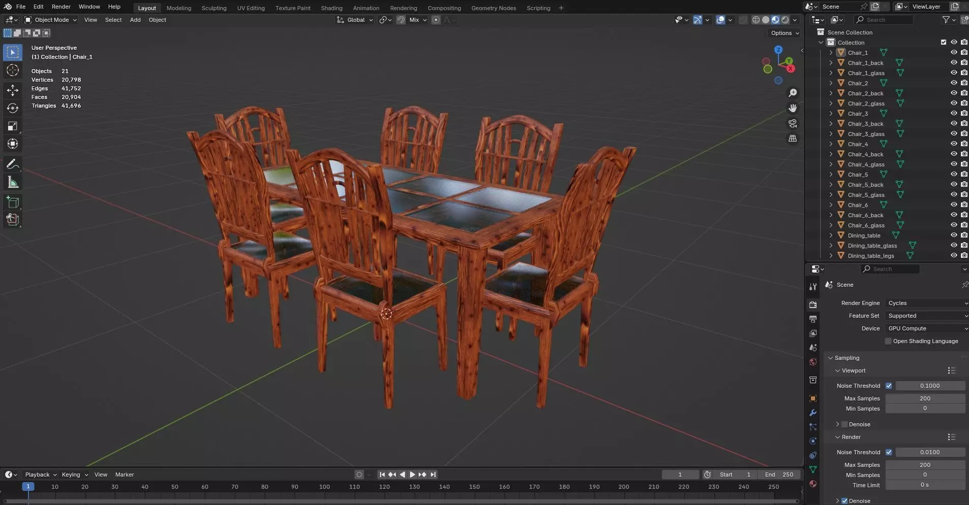 Dining set CG24 3D model_10
