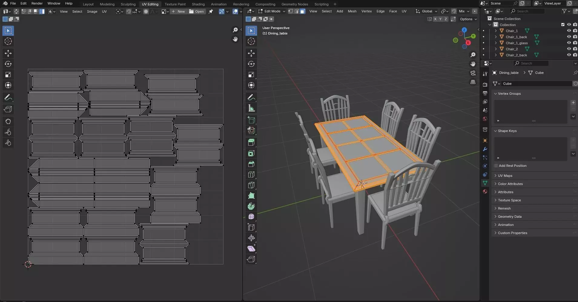 Dining set CG24 3D model_11