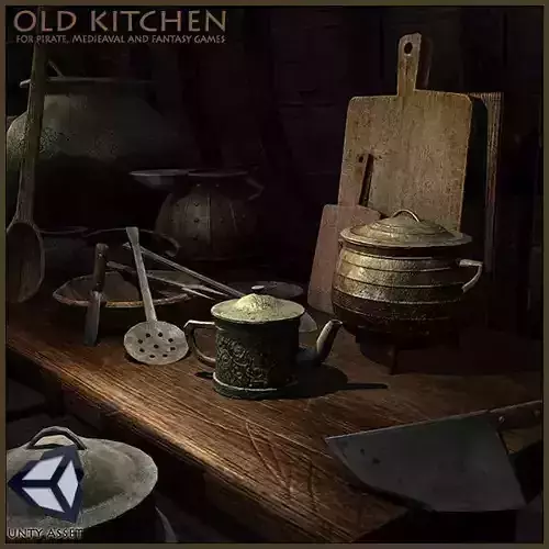 Old Kitchen Low-poly 3D model