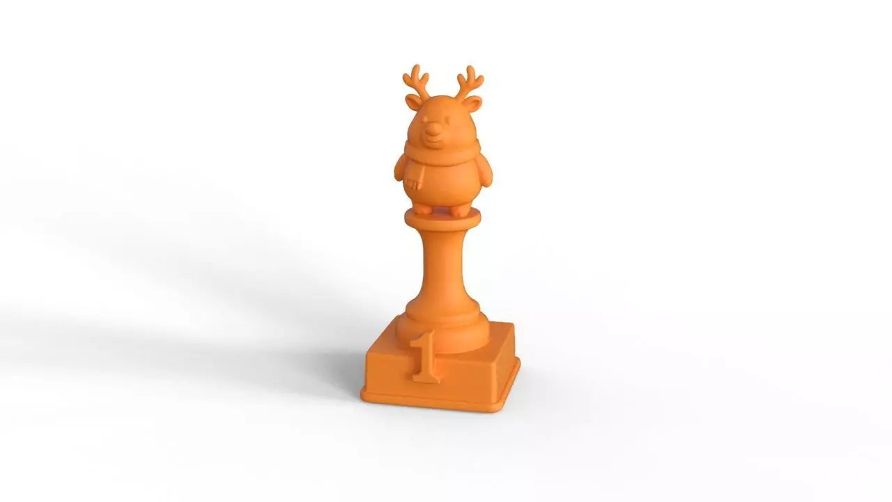 Christmas Reindeer Trophy 1st 3D print model_1