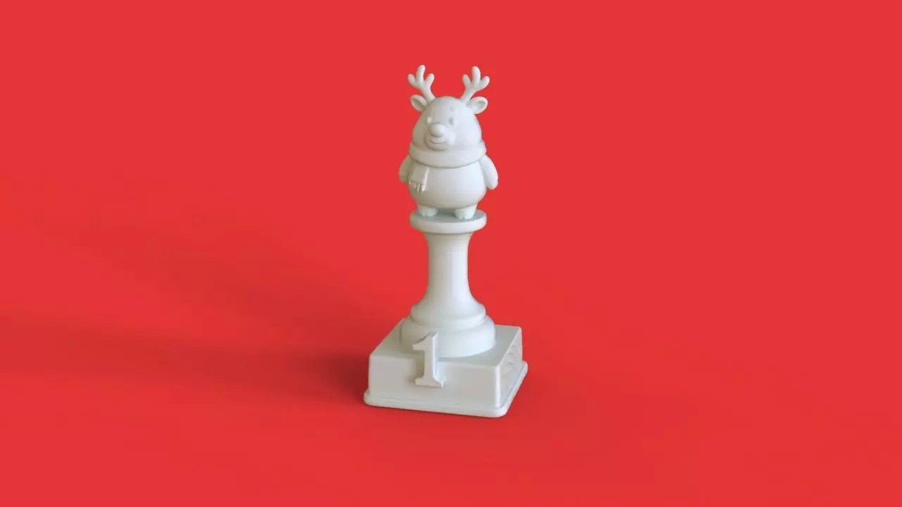 Christmas Reindeer Trophy 1st 3D print model_6