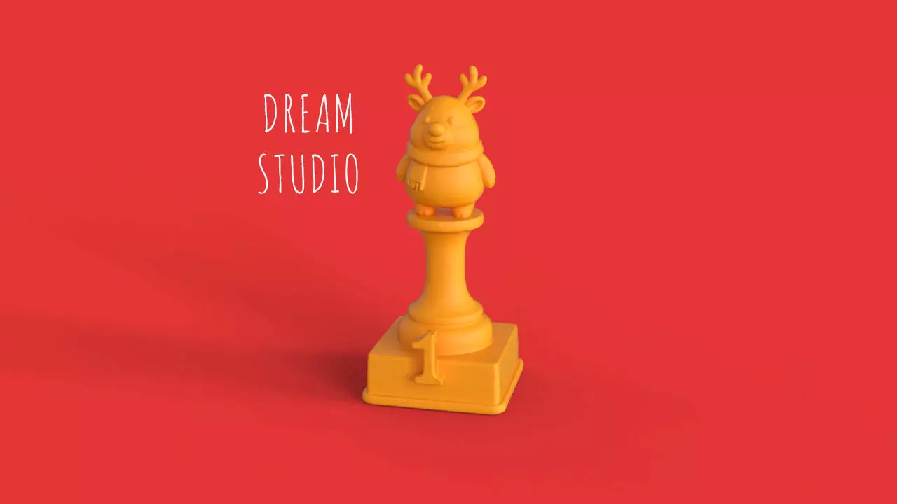 Christmas Reindeer Trophy 1st 3D print model_0