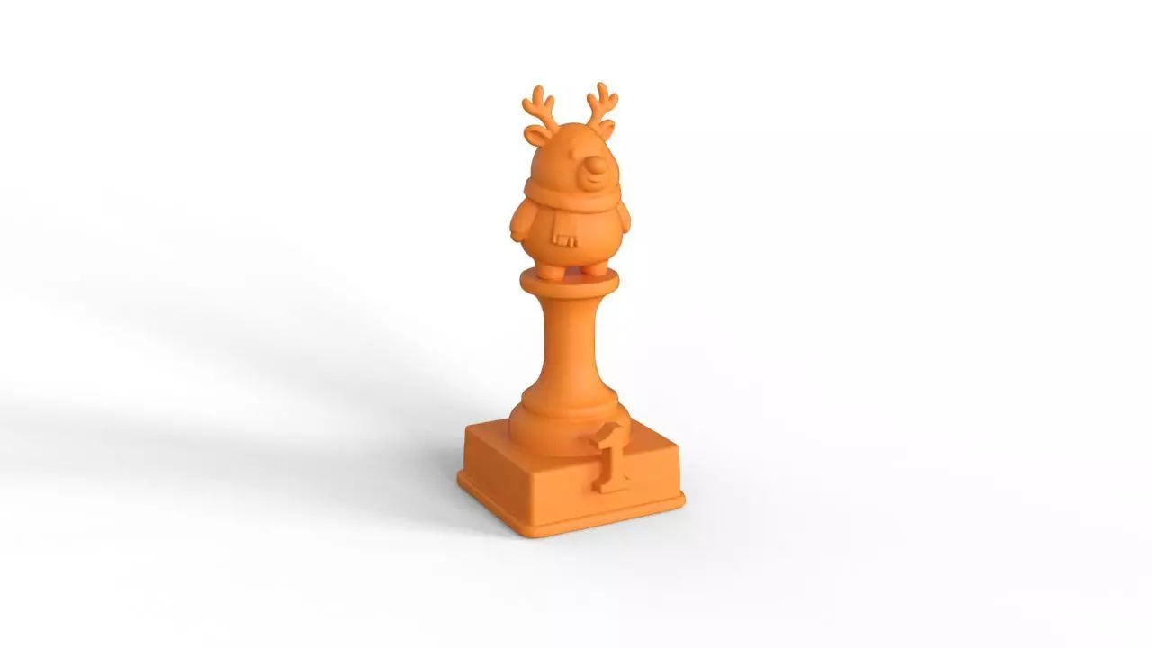 Christmas Reindeer Trophy 1st 3D print model_11