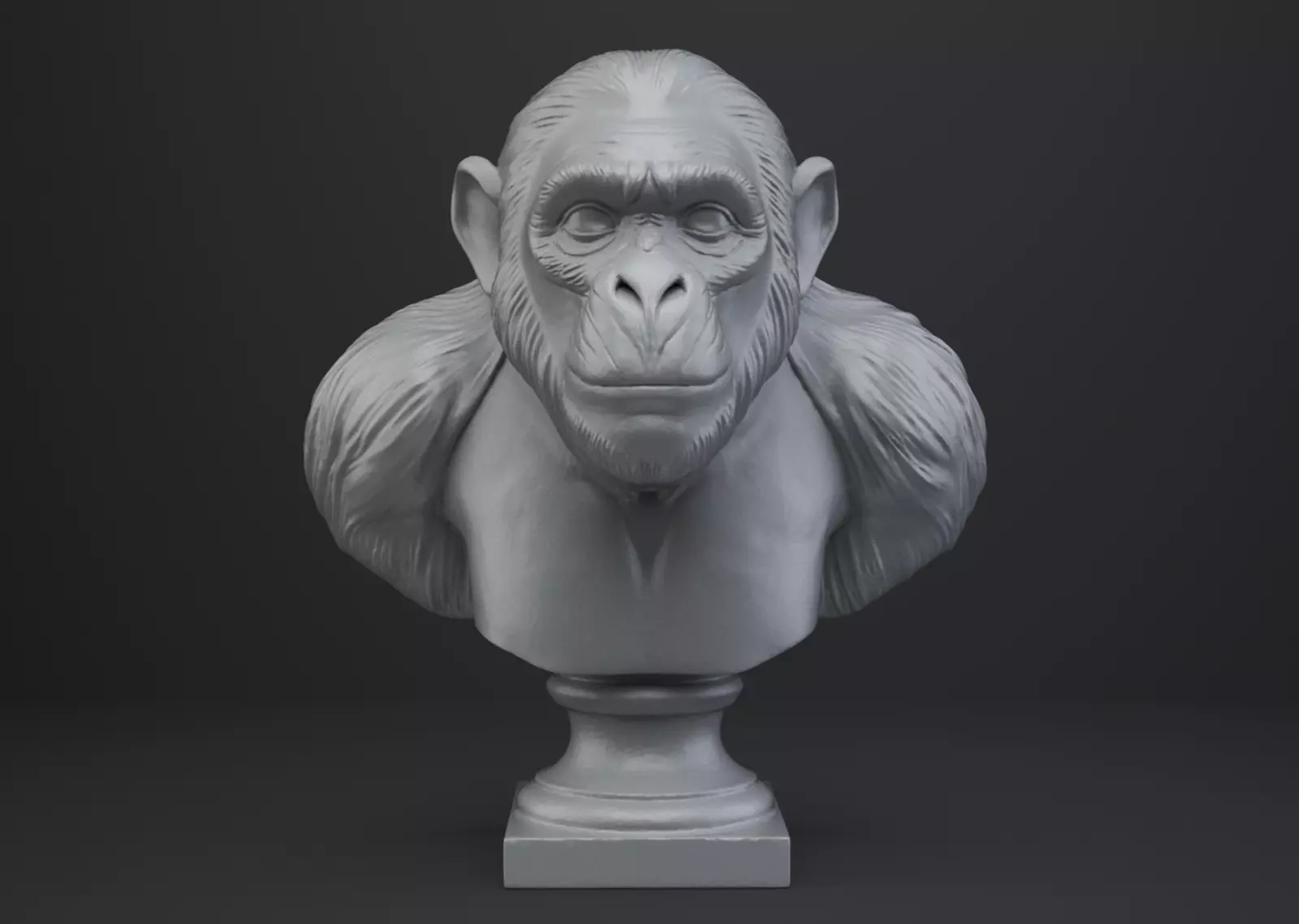 Ape Bust - Animal Figurine 3D print model