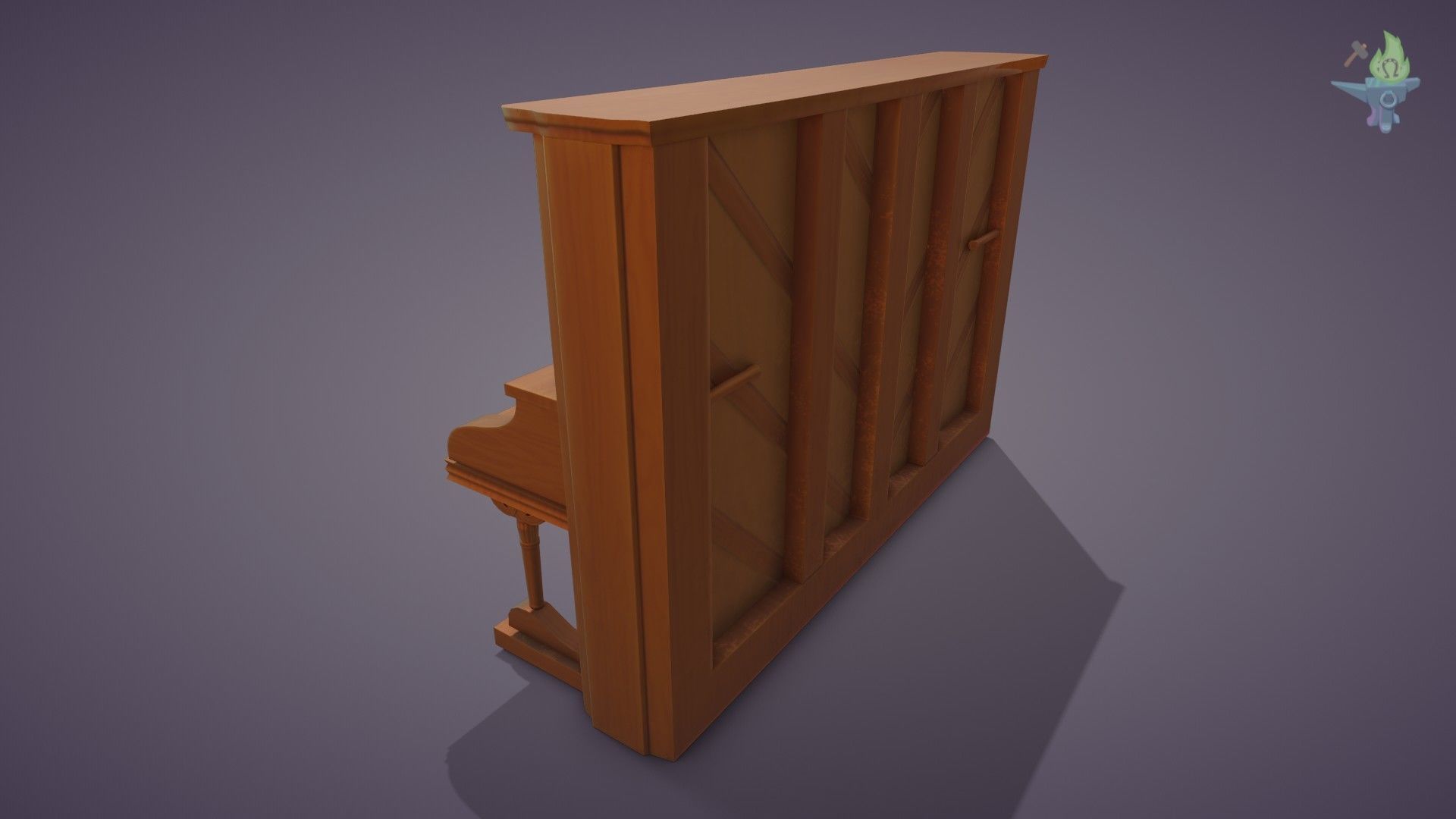 Game ready Piano for sims Low-poly 3D model_4