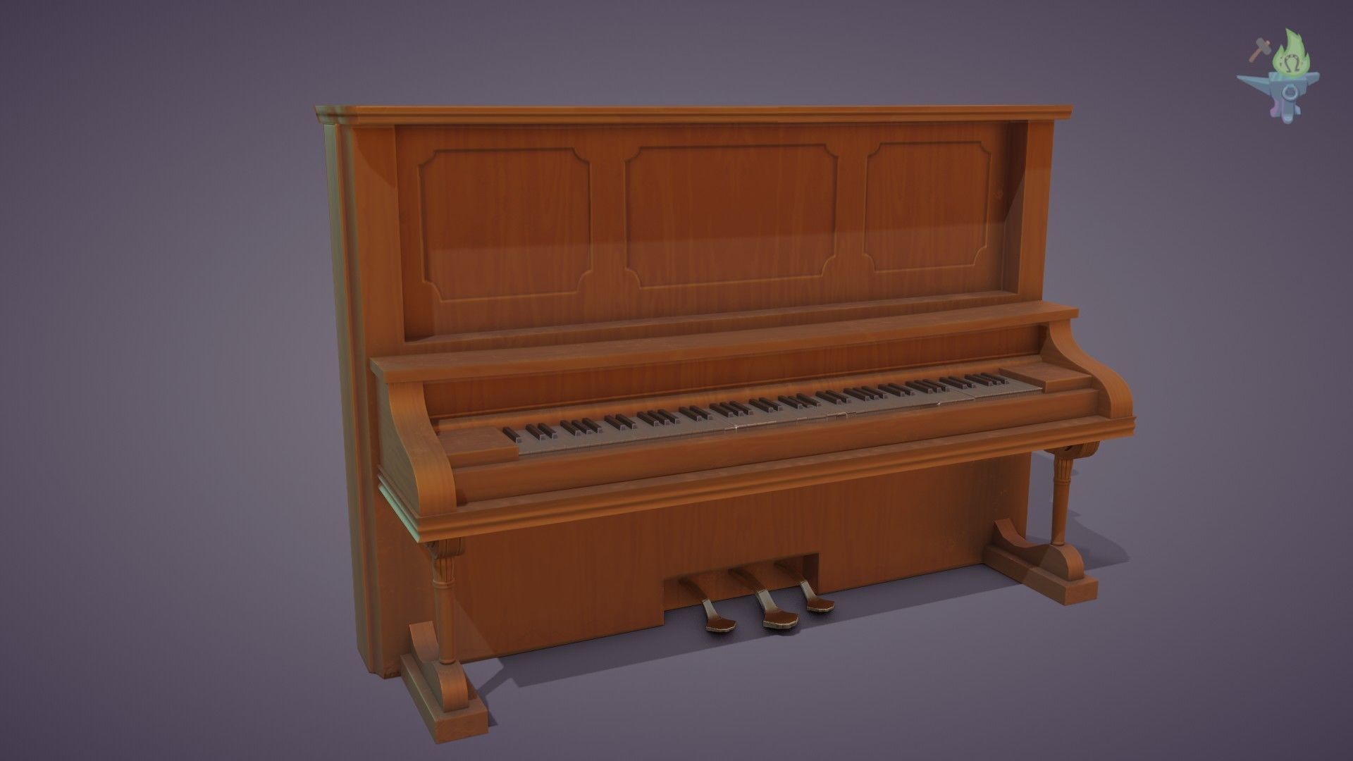 Game ready Piano for sims Low-poly 3D model_11