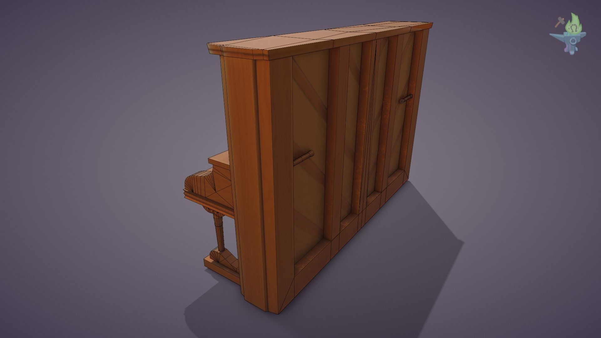 Game ready Piano for sims Low-poly 3D model_5