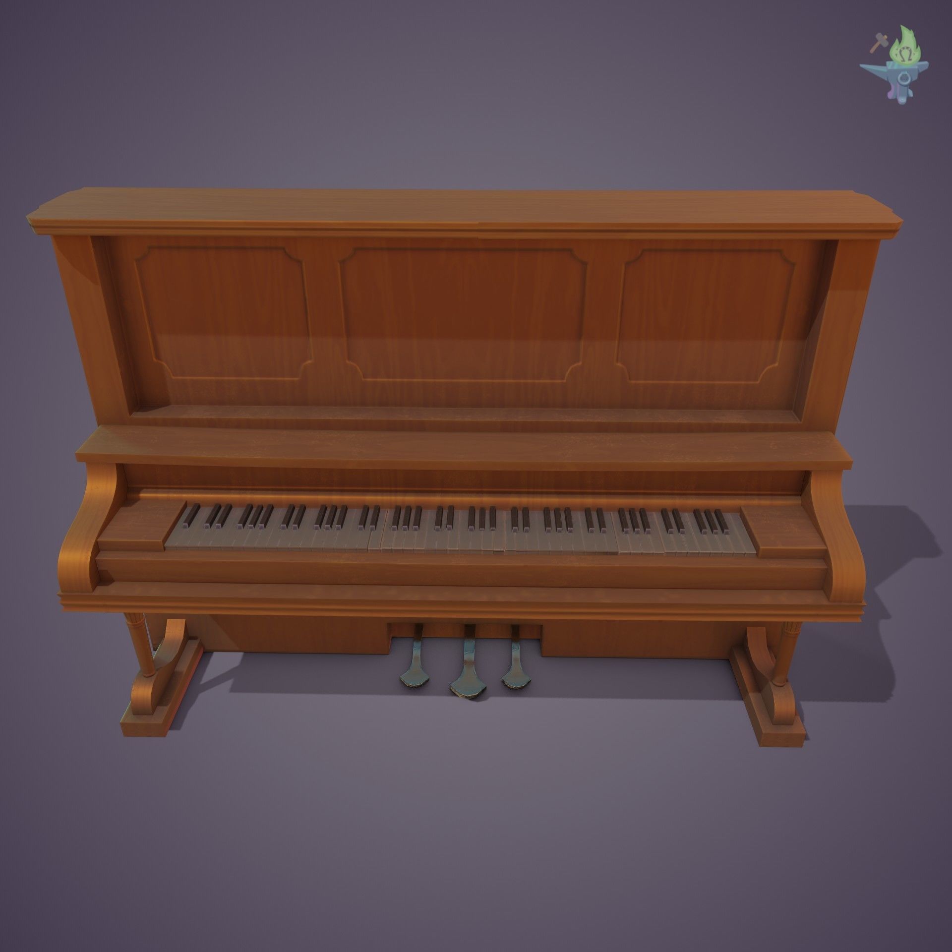 Game ready Piano for sims Low-poly 3D model_16