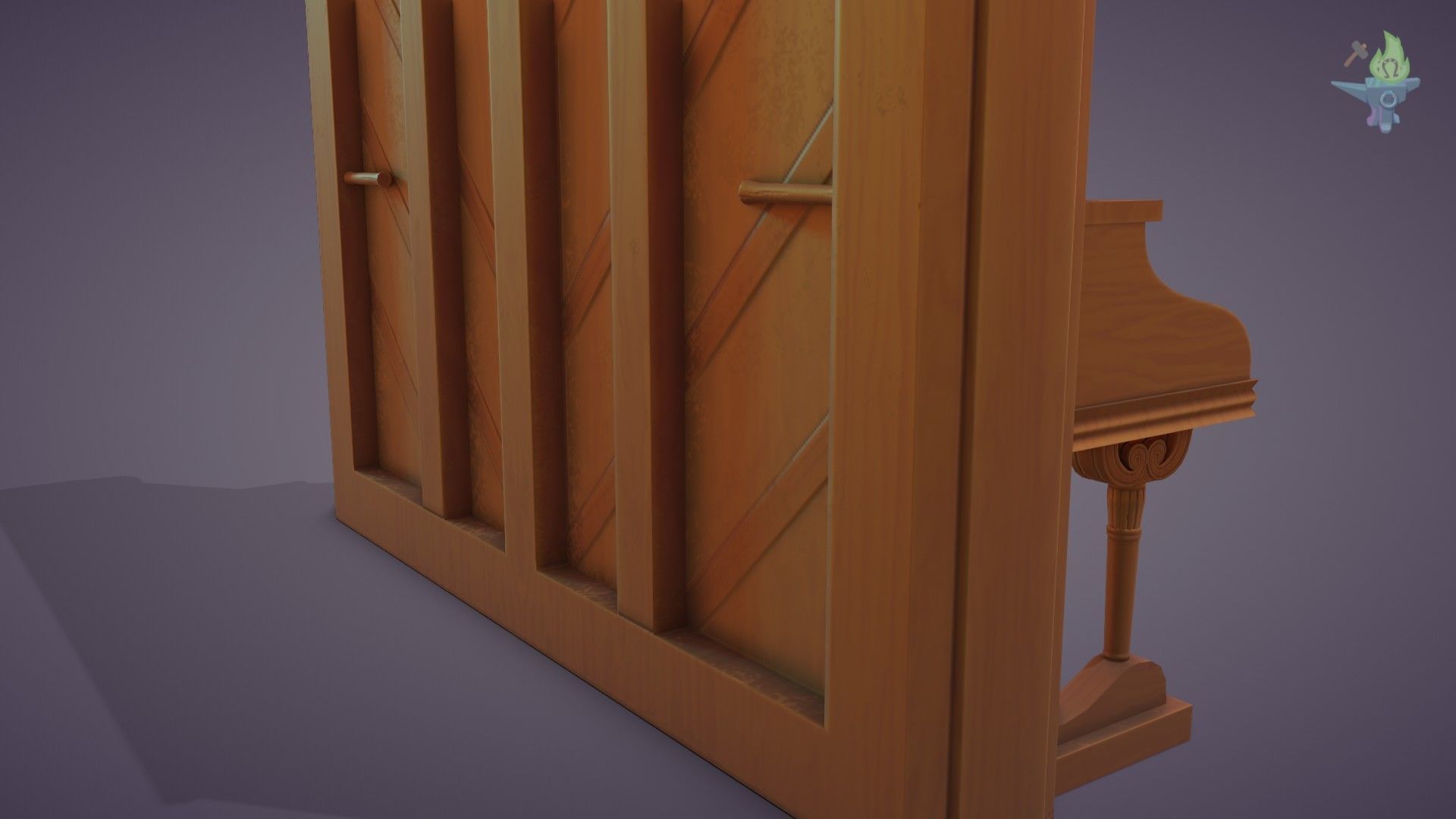 Game ready Piano for sims Low-poly 3D model_14