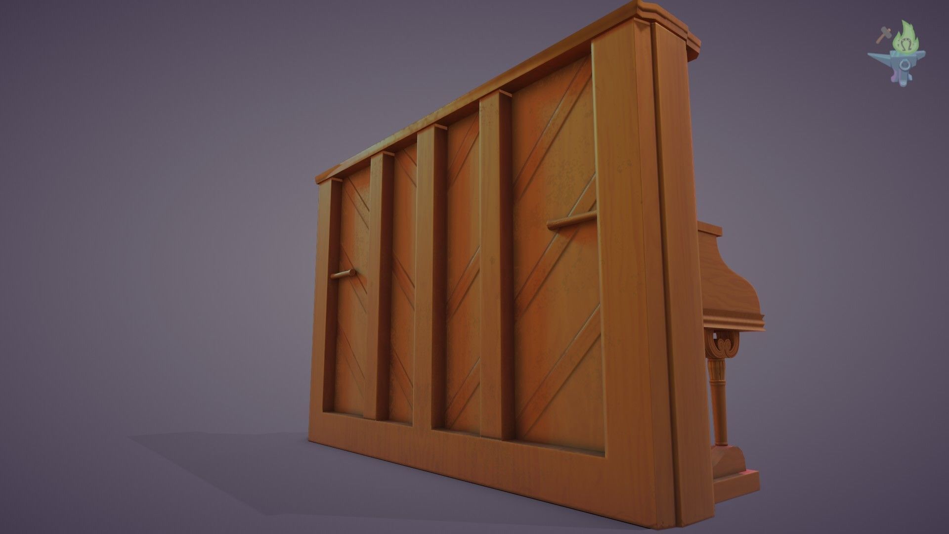 Game ready Piano for sims Low-poly 3D model_7