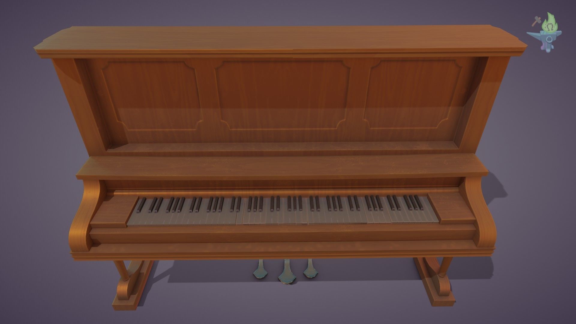 Game ready Piano for sims Low-poly 3D model_2