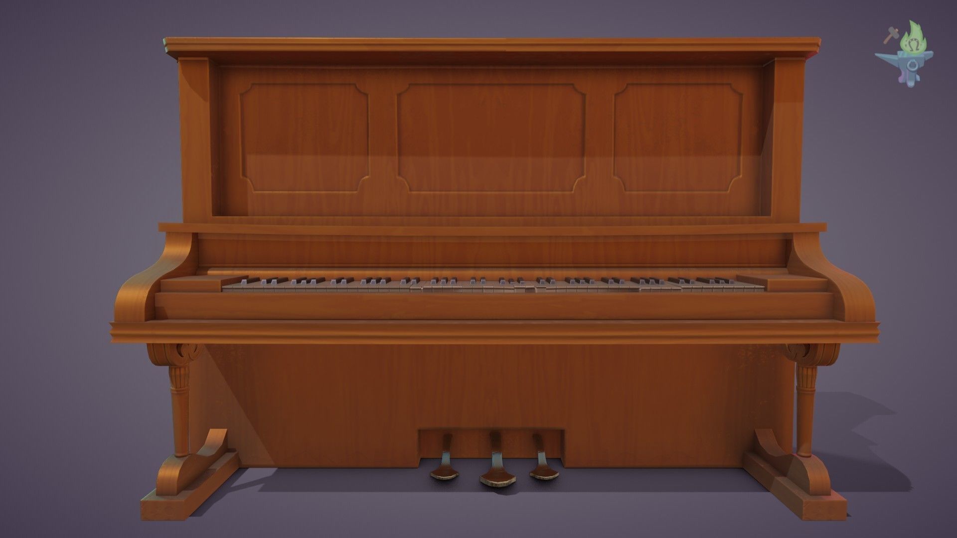 Game ready Piano for sims Low-poly 3D model_6