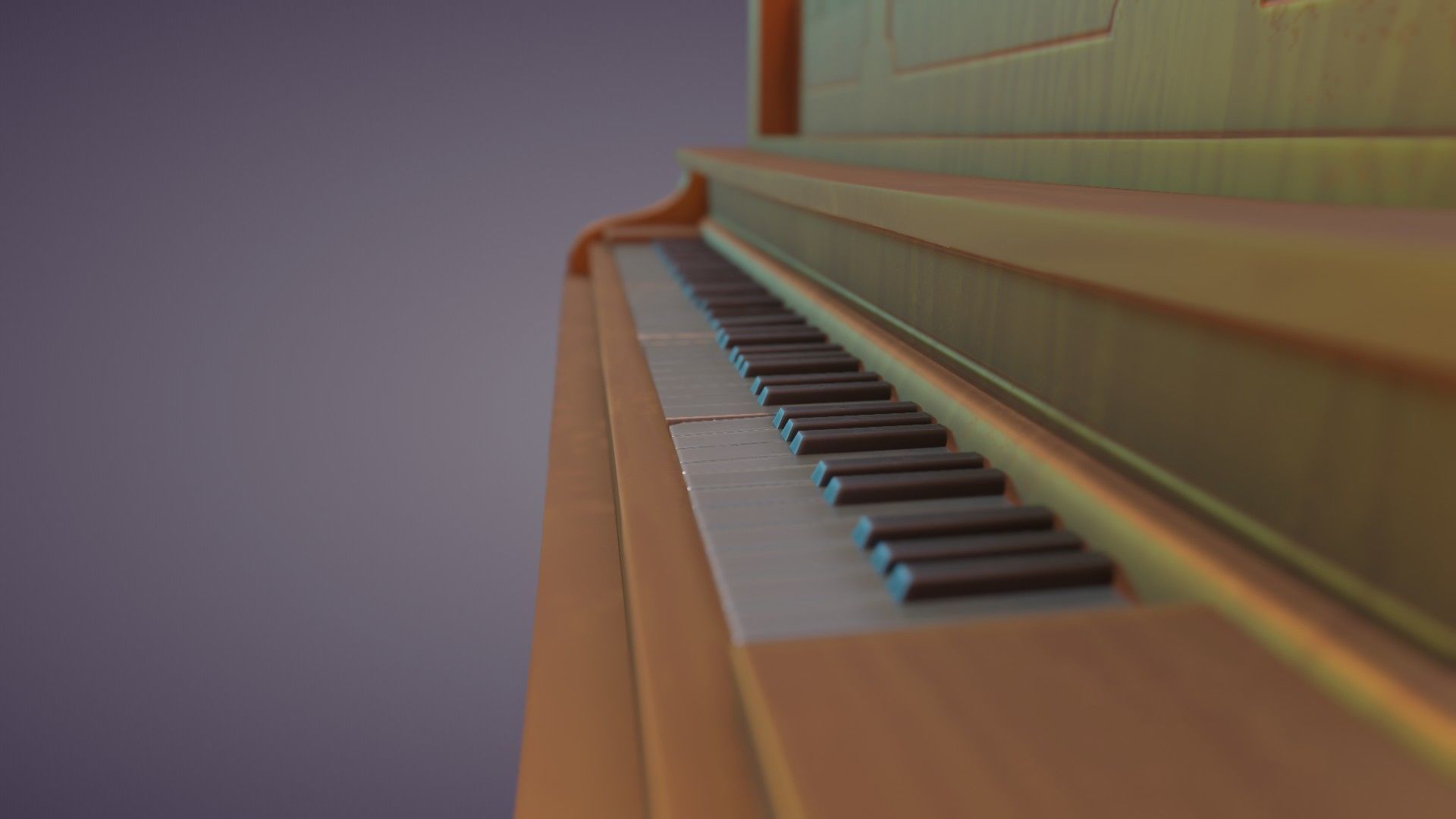 Game ready Piano for sims Low-poly 3D model_8