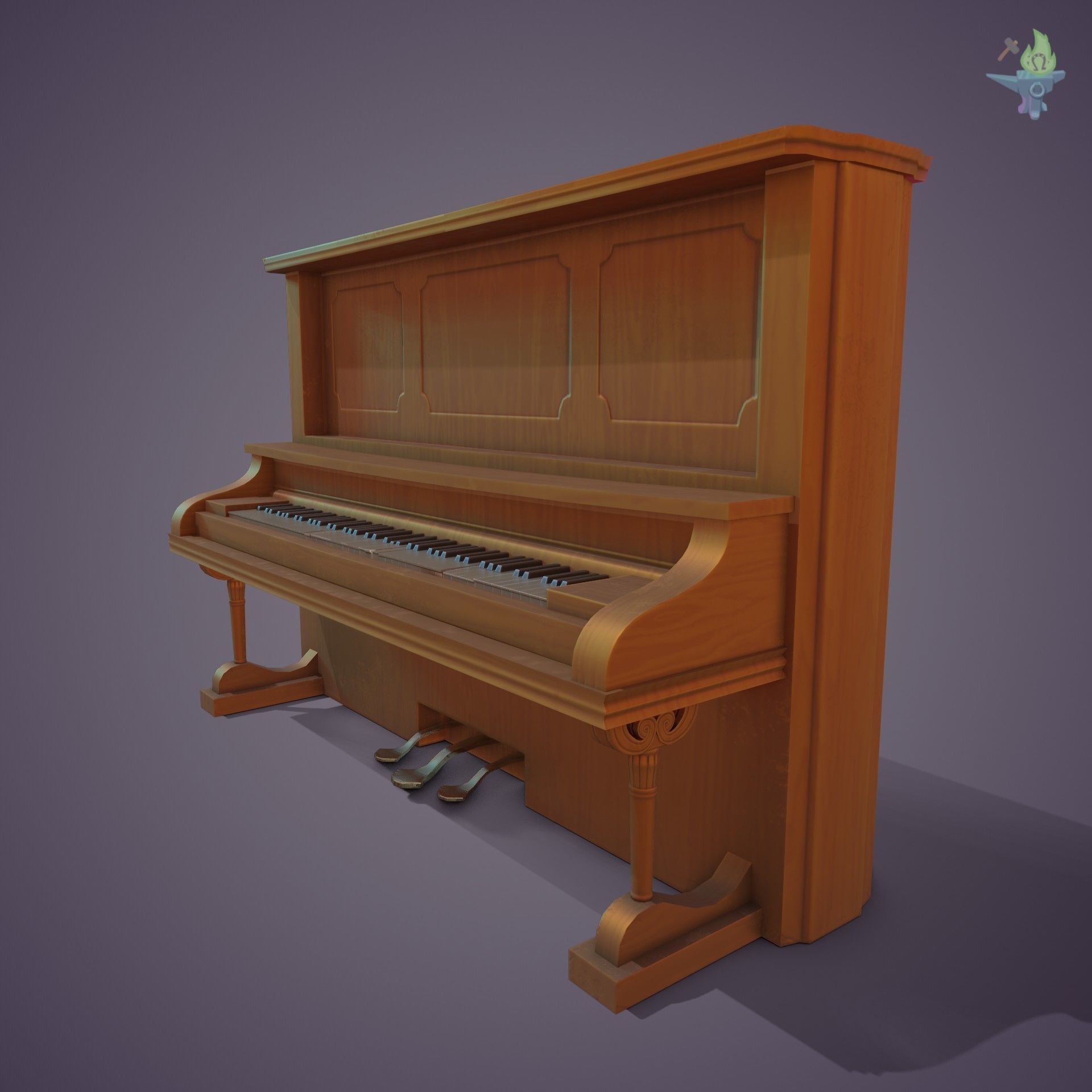 Game ready Piano for sims Low-poly 3D model_15