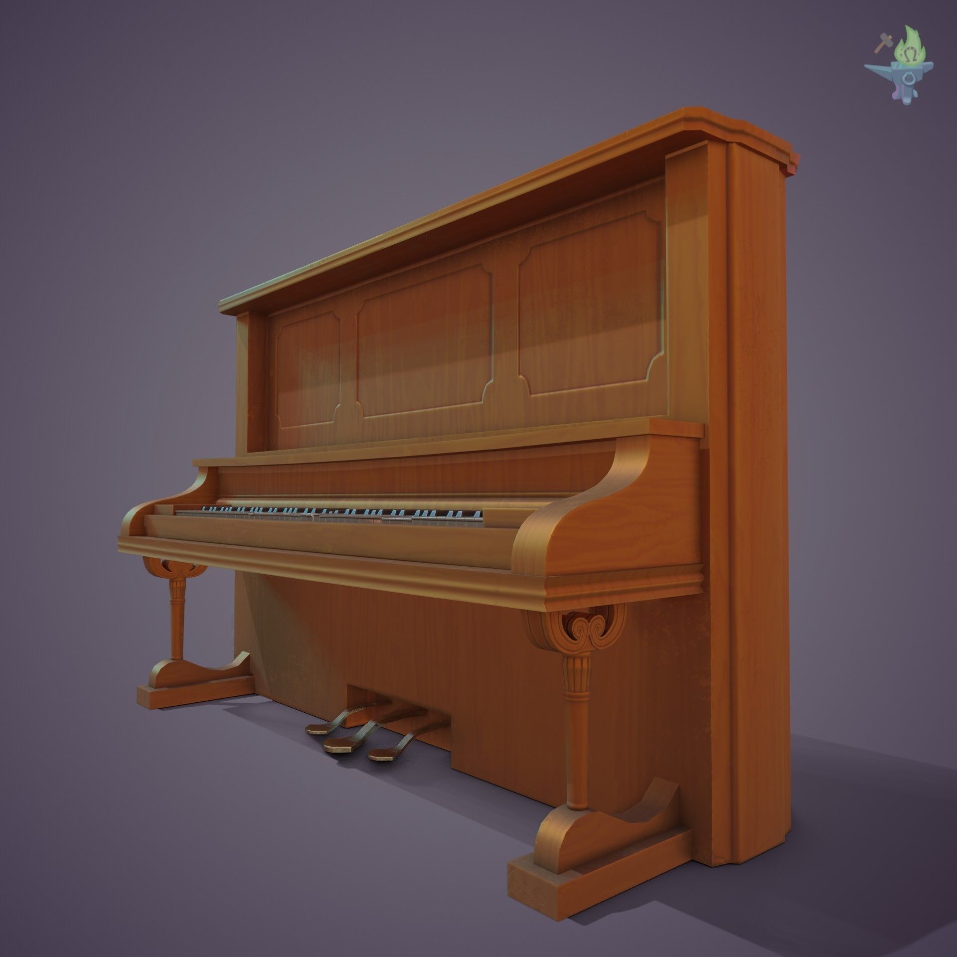 Game ready Piano for sims Low-poly 3D model_18