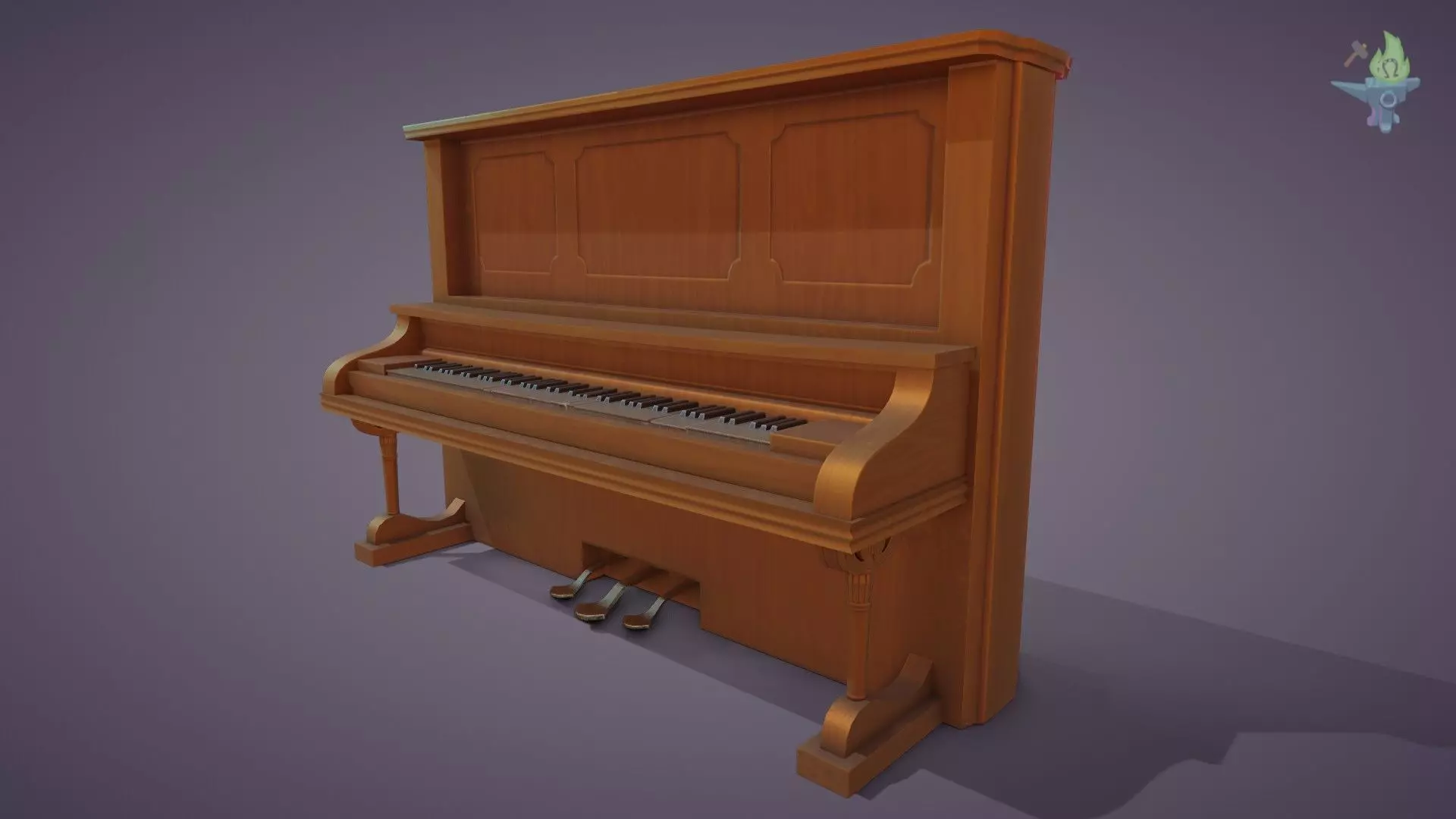 Game ready Piano for sims Low-poly 3D model_0