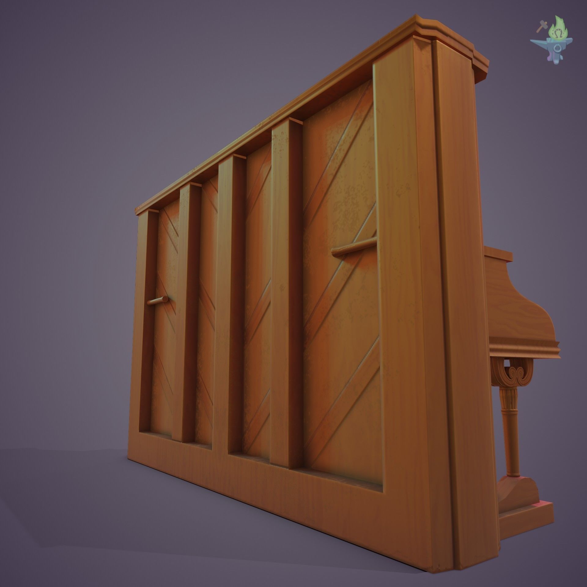 Game ready Piano for sims Low-poly 3D model_17