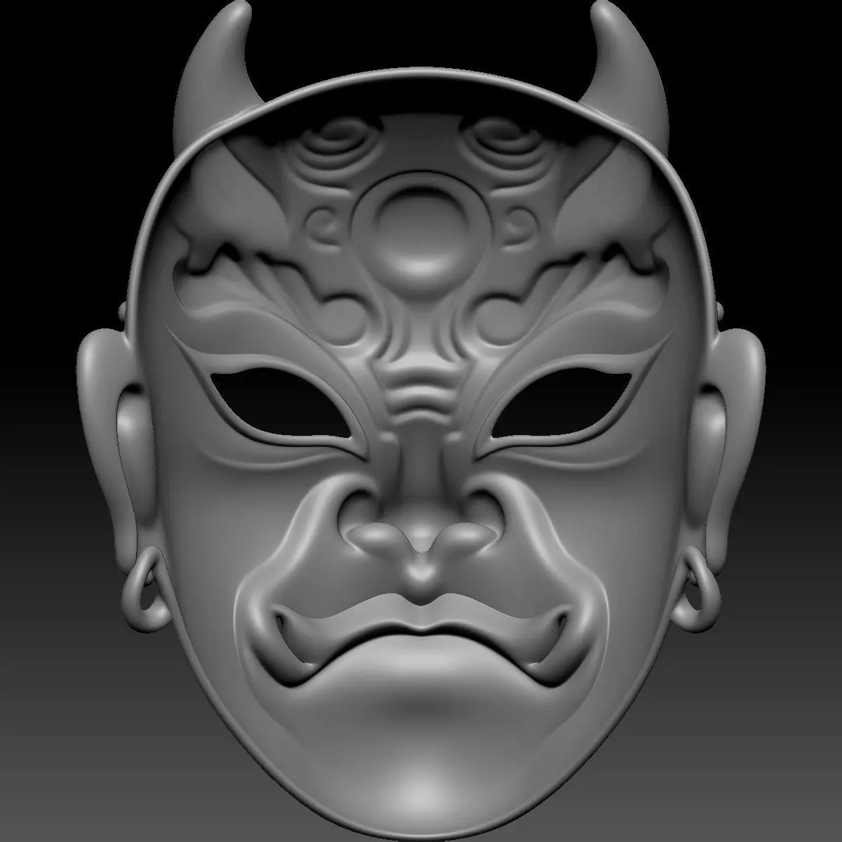 Chinese-style Masks 2 3D print model_1