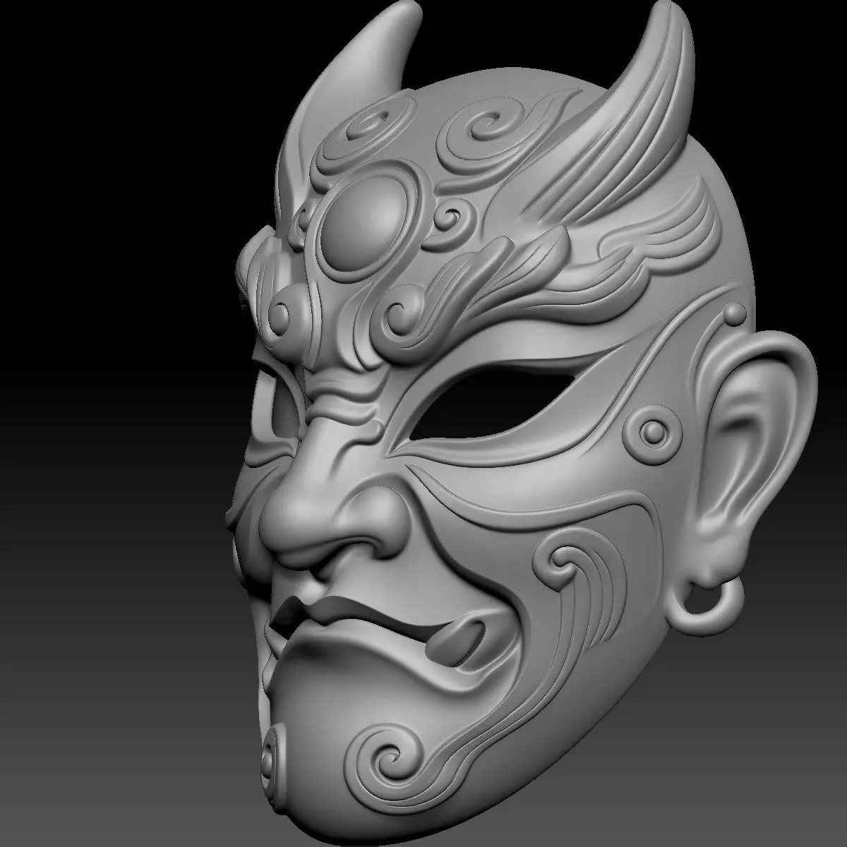 Chinese-style Masks 2 3D print model_5