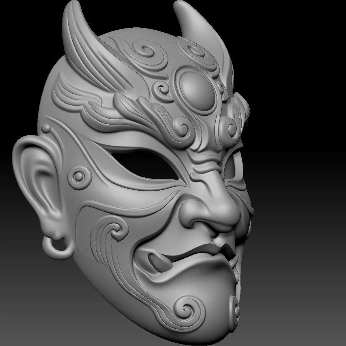Chinese-style Masks 2 3D print model_3