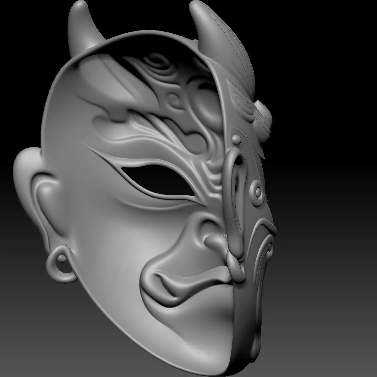 Chinese-style Masks 2 3D print model_9