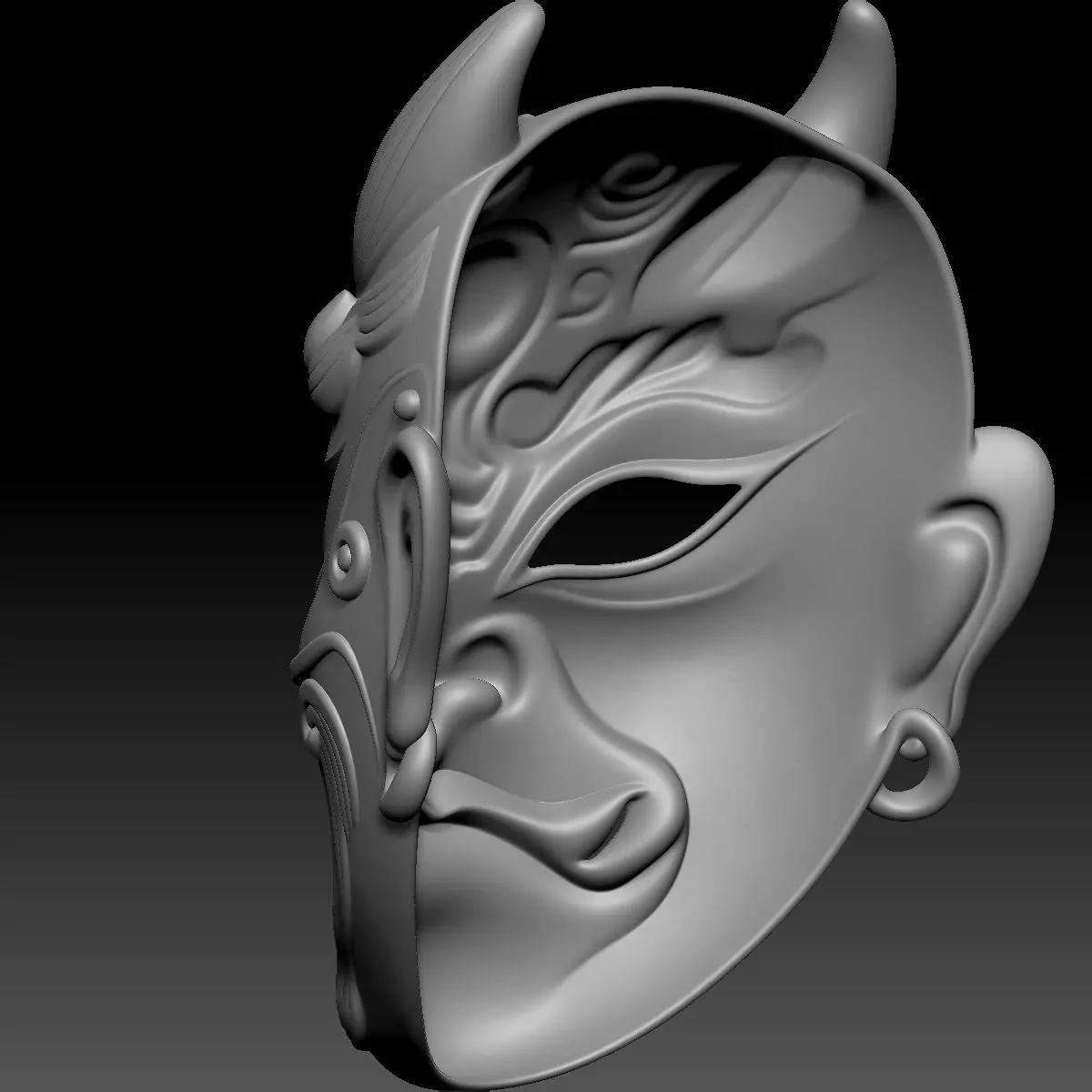 Chinese-style Masks 2 3D print model_8
