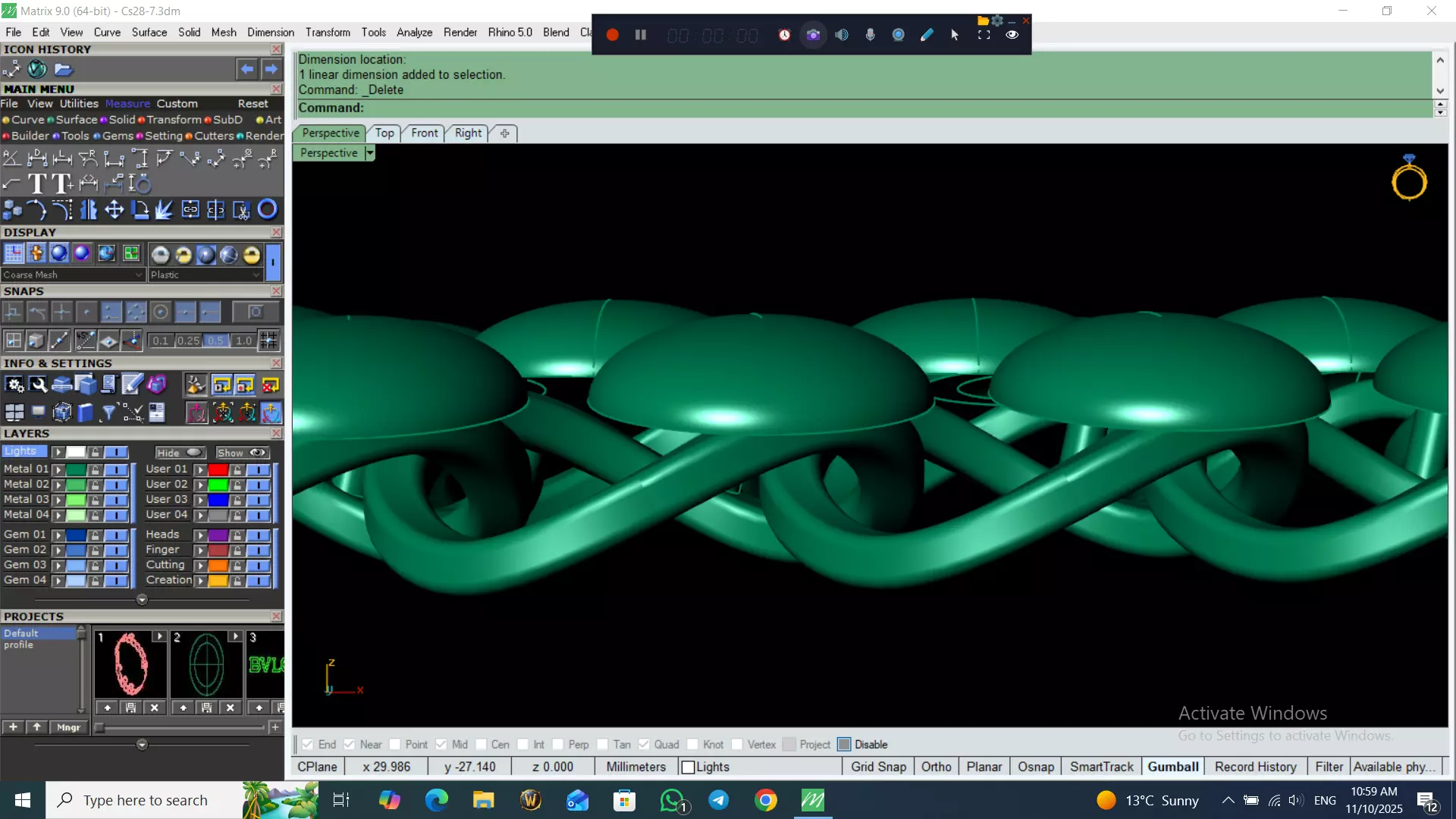 Light Weight Panter Bracelet 8 gr 3D print model_17