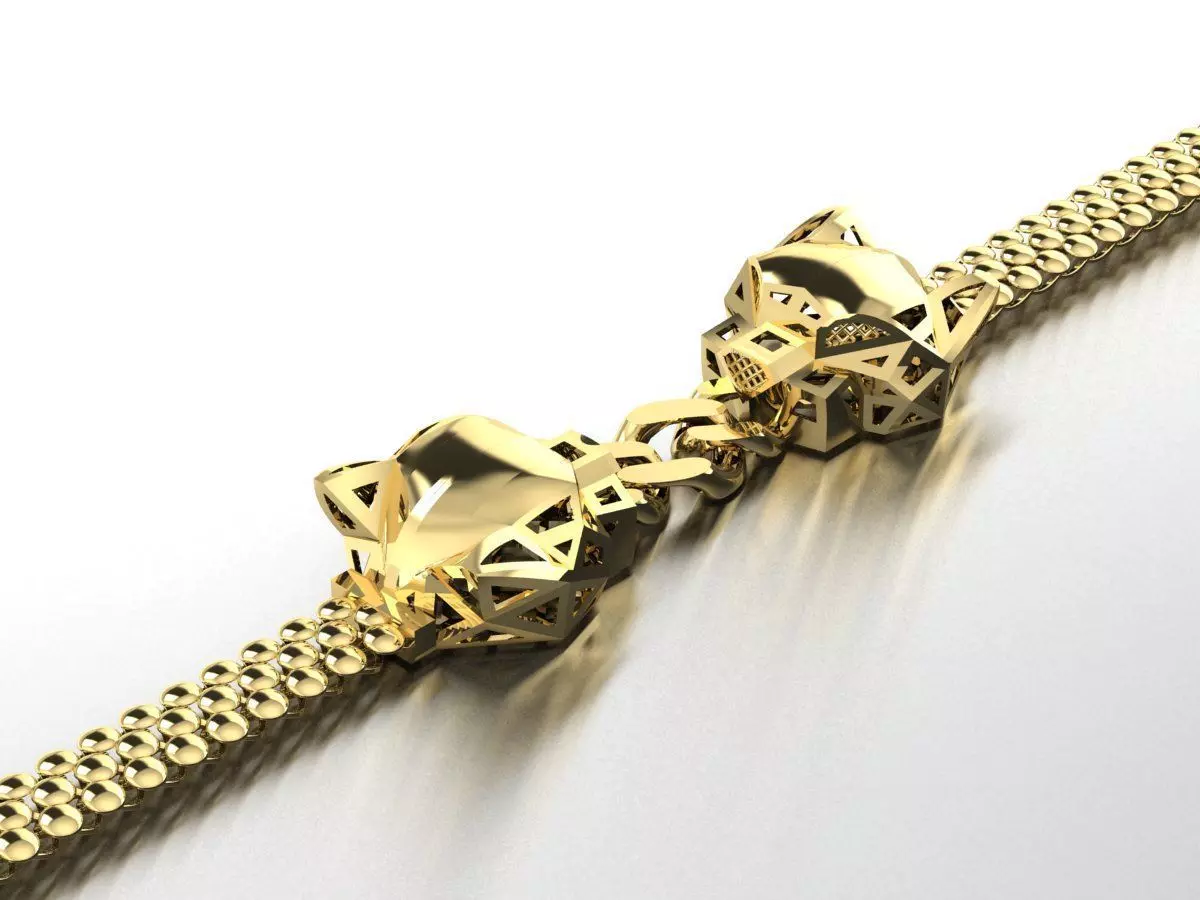 Light Weight Panter Bracelet 8 gr 3D print model_0