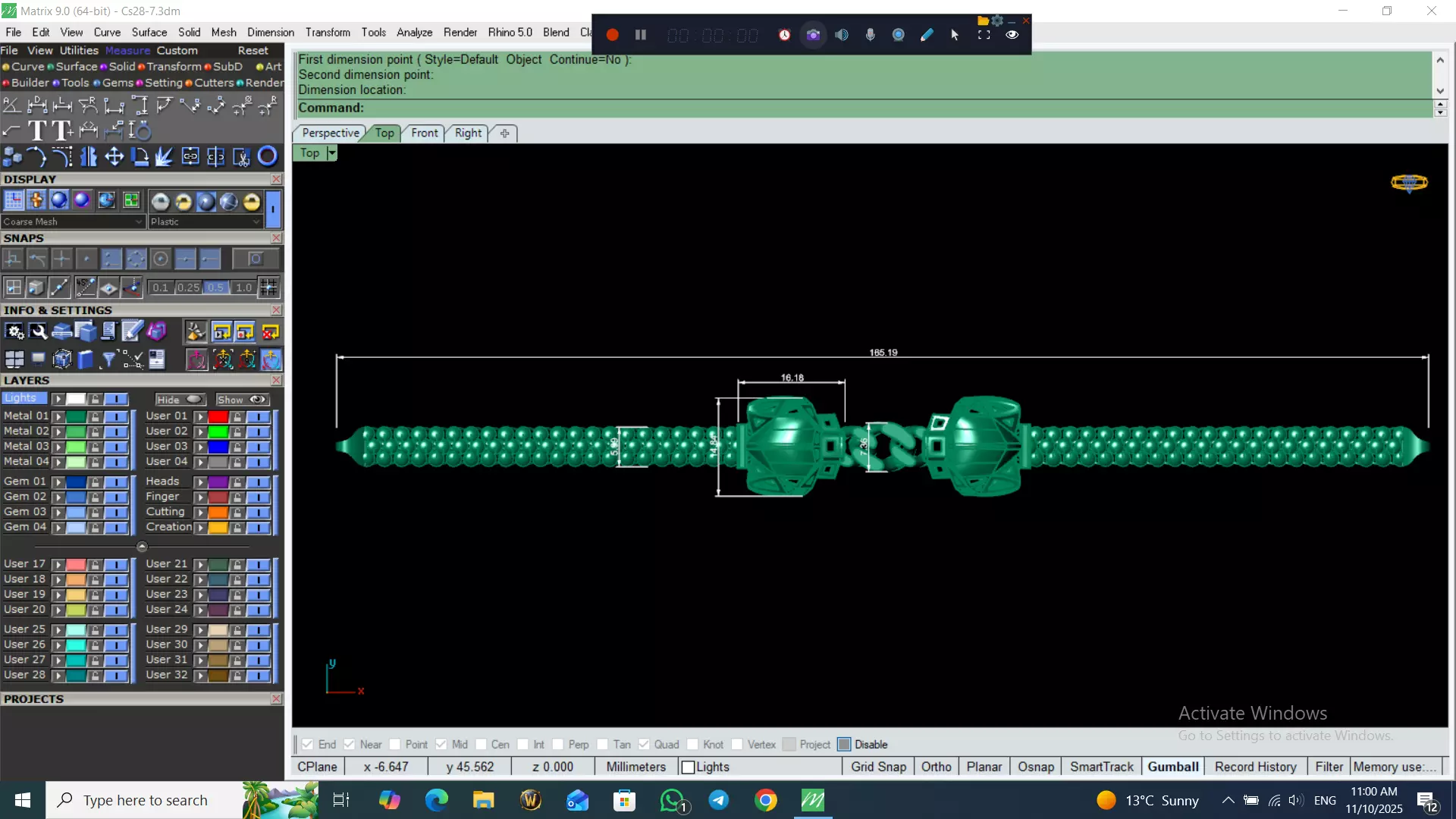 Light Weight Panter Bracelet 8 gr 3D print model_20