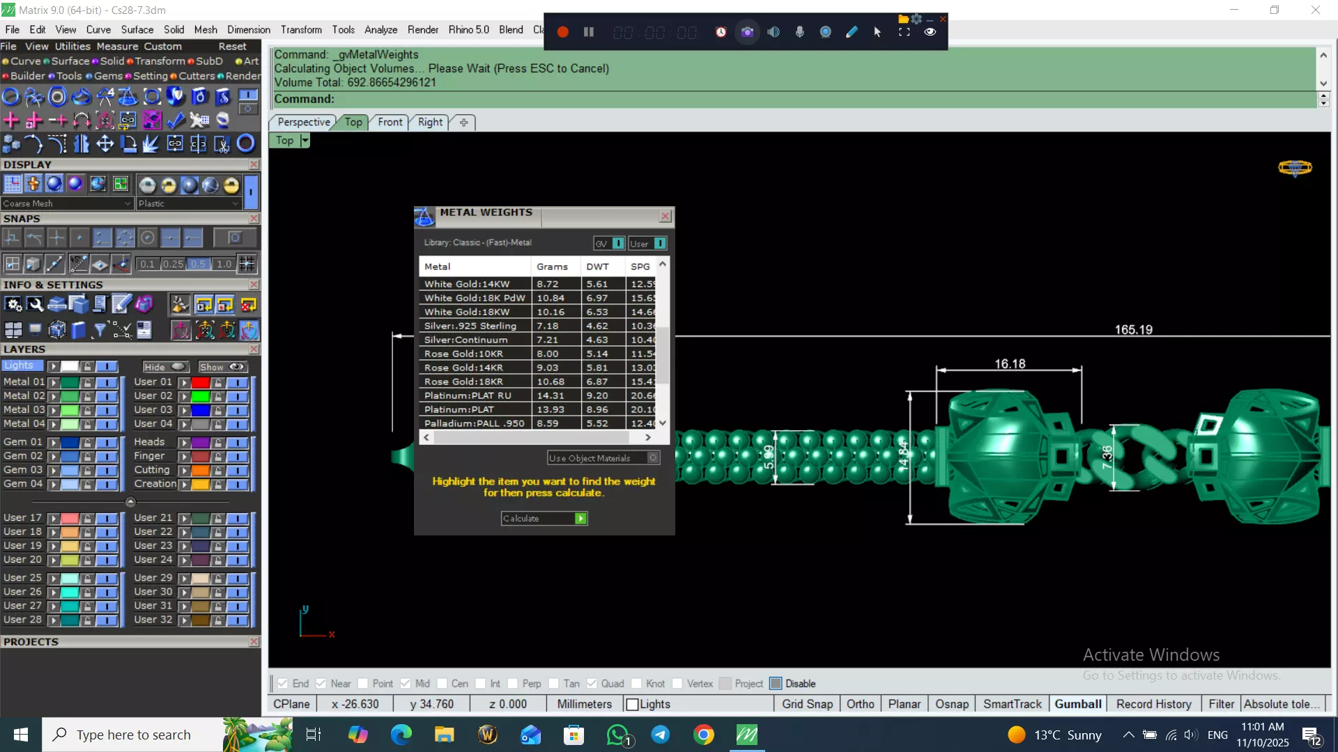 Light Weight Panter Bracelet 8 gr 3D print model_23