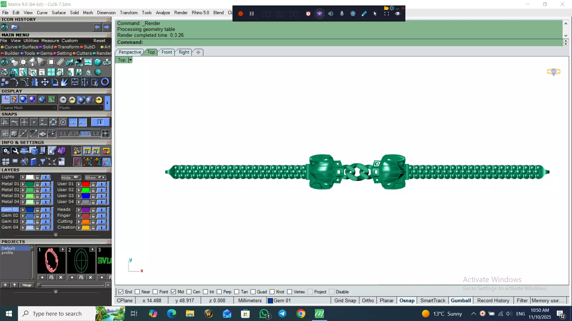 Light Weight Panter Bracelet 8 gr 3D print model_4