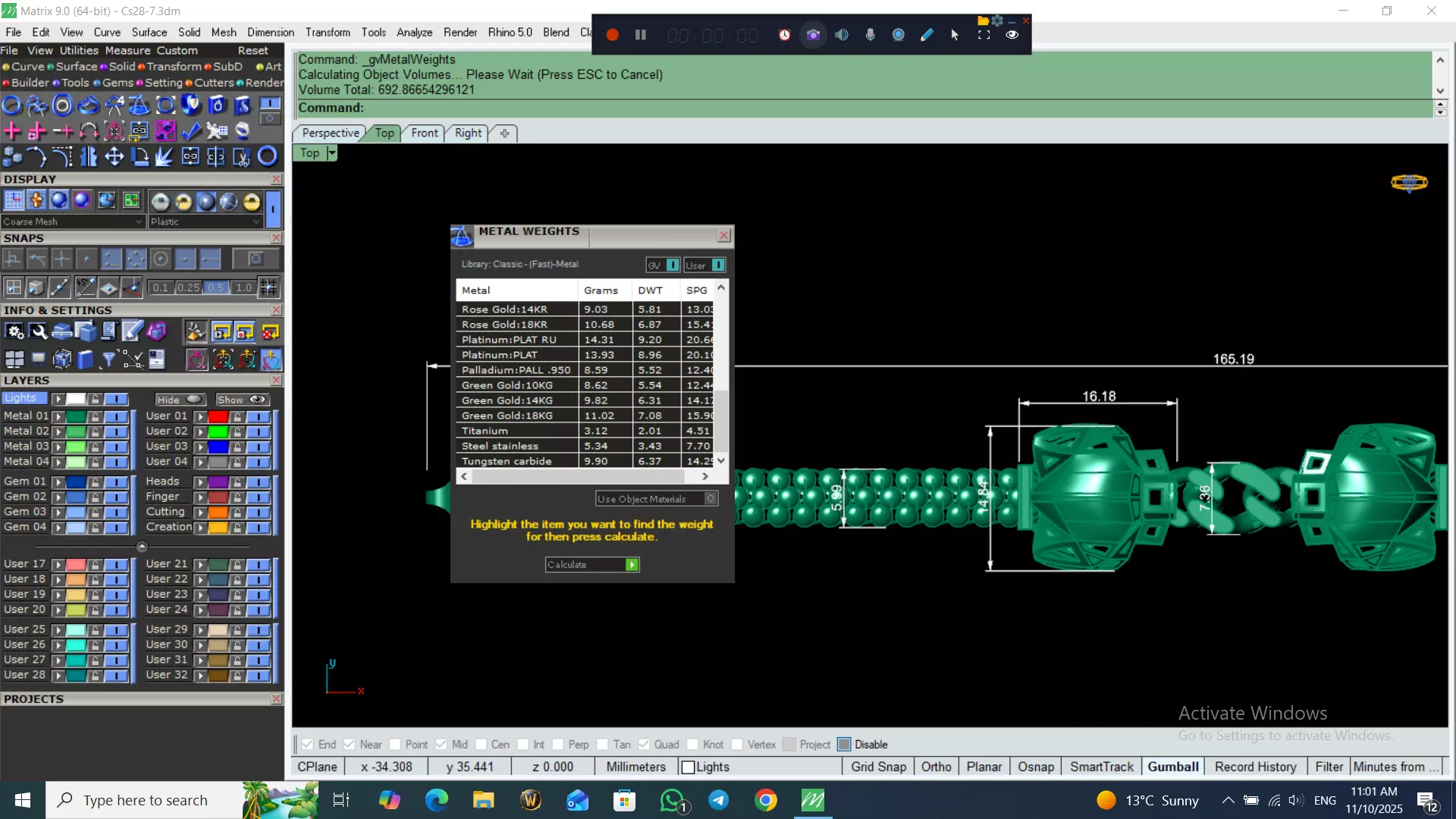 Light Weight Panter Bracelet 8 gr 3D print model_24